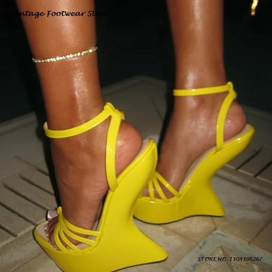 Summer Clothing Sale - Candy Color Platform Strappy Sandals Novelty
