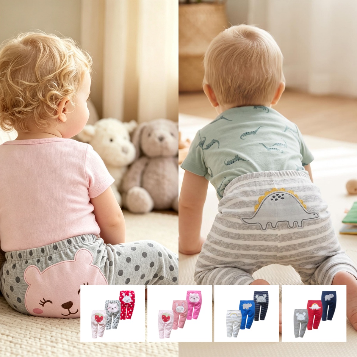 Summer Clothing Newborn - 3 sztuki unisexowych bawełnianych spodni typu