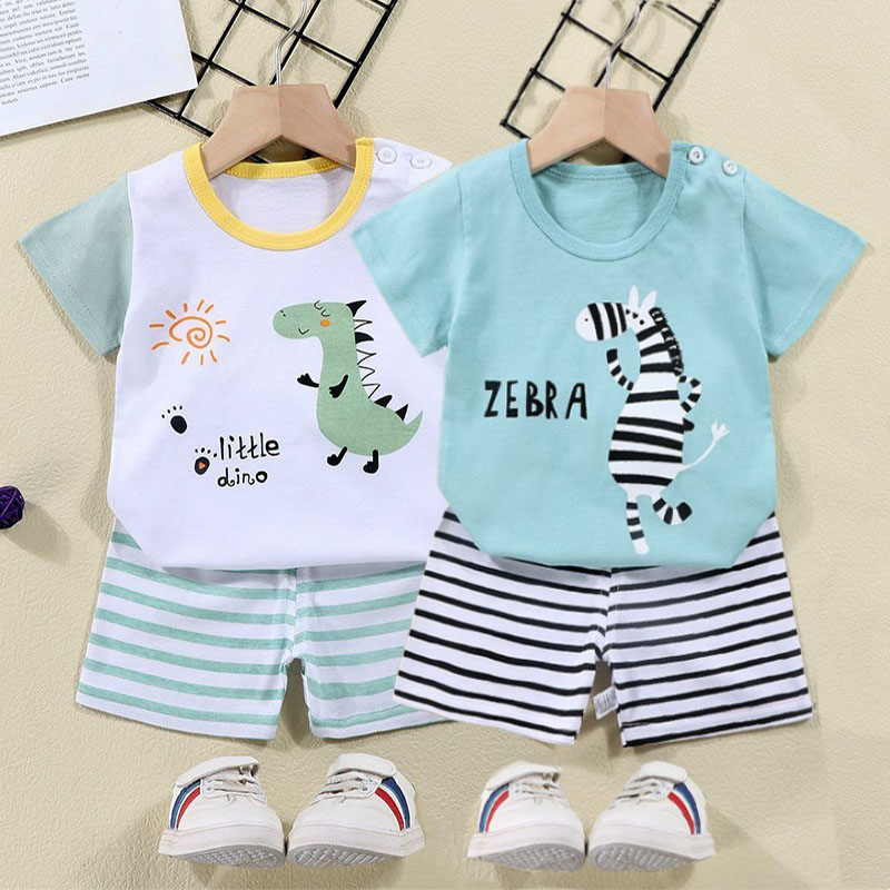 Summer Clothing Newborn - Bawełniane koszulki + spodenki 2-częściowy zestaw