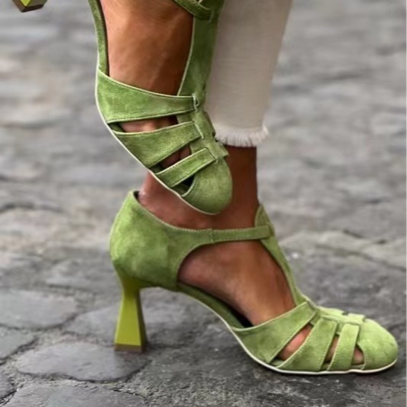 Damskie zielone zamszowe sanda – Summer Clothing Sale recenzja i cena
